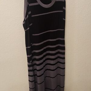 Felicity & Coco Black and Gray Striped Dress